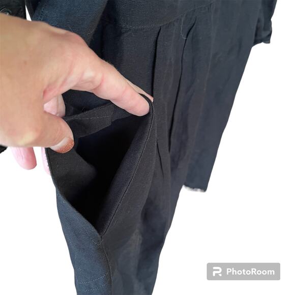 Tommy Bahama St. Lucia Linen Blend Boyfriend Shirt Black Swim Cover Up Women's L - Picture 8 of 12